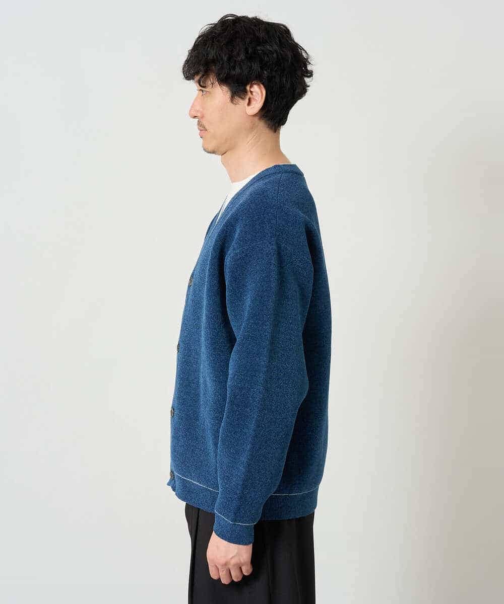KHCJD06069 a.v.v MEN(アー・ヴェ・ヴェ) 【洗濯機で洗える】モールダブルフェイスニットカーディガン ダークグレー