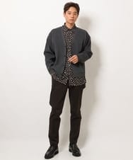 KHCJS02059 a.v.v MEN(アー・ヴェ・ヴェ) アゼ編ワイドカーディガン グリーン
