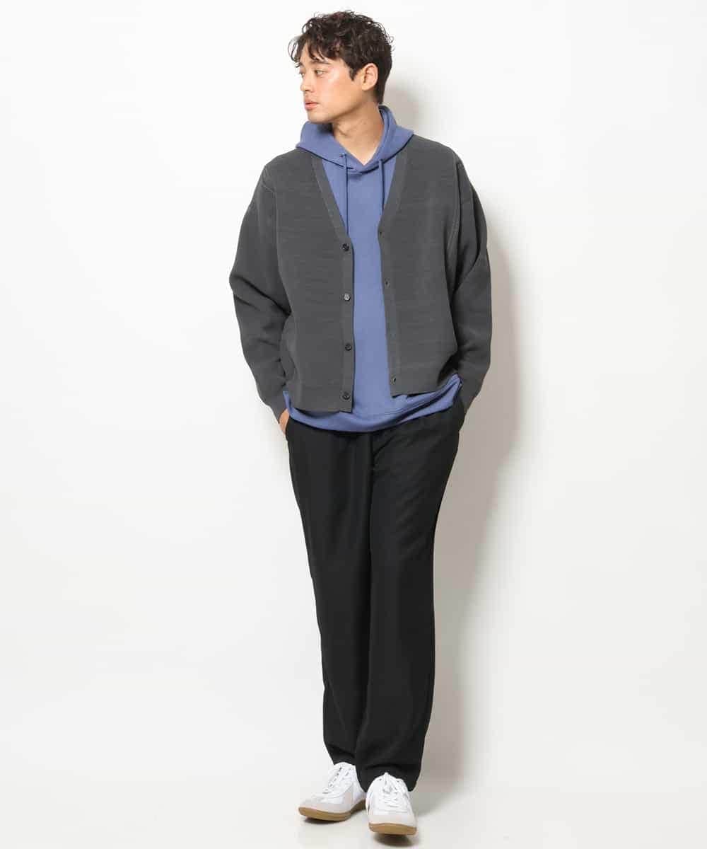 KHCJS02059 a.v.v MEN(アー・ヴェ・ヴェ) アゼ編ワイドカーディガン グリーン