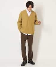 KHCJS03059 a.v.v MEN(アー・ヴェ・ヴェ) 【毛玉になりにくい】タックジャージーカーディガン イエロー