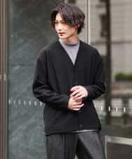 KHCJS03059 a.v.v MEN(アー・ヴェ・ヴェ) 【毛玉になりにくい】タックジャージーカーディガン イエロー