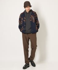 KHCJS06069 a.v.v MEN(アー・ヴェ・ヴェ) 【ユニセックス】ジャカードニットワイドカーディガン ブラック