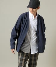 KHCJV03059 a.v.v MEN(アー・ヴェ・ヴェ) 【シワになりづらい】タックジャージーカーディガン ブルー