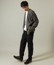 KHCJV03059 a.v.v MEN(アー・ヴェ・ヴェ) 【シワになりづらい】タックジャージーカーディガン ブラック
