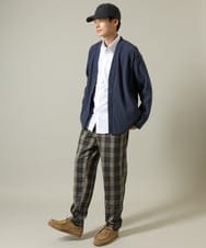 KHCJV03059 a.v.v MEN(アー・ヴェ・ヴェ) 【シワになりづらい】タックジャージーカーディガン ブラック