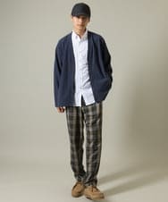 KHCJV03059 a.v.v MEN(アー・ヴェ・ヴェ) 【シワになりづらい】タックジャージーカーディガン ブラック