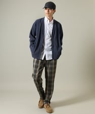 KHCJV03059 a.v.v MEN(アー・ヴェ・ヴェ) 【シワになりづらい】タックジャージーカーディガン ブラック