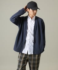 KHCJV03059 a.v.v MEN(アー・ヴェ・ヴェ) 【シワになりづらい】タックジャージーカーディガン ブラック