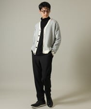 KHCJV06069 a.v.v MEN(アー・ヴェ・ヴェ) 【洗濯機で洗える】ジャカードニットワイドシルエットカーディガン アイボリー