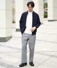 KHCLA13064 a.v.v MEN(アー・ヴェ・ヴェ) 【洗濯機で洗える】ポリエステルリブニットジップアップカーディガン ブラック