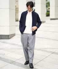 KHCLA13064 a.v.v MEN(アー・ヴェ・ヴェ) 【洗濯機で洗える】ポリエステルリブニットジップアップカーディガン ブラック