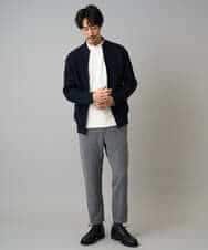 KHCLA13064 a.v.v MEN(アー・ヴェ・ヴェ) 【洗濯機で洗える】ポリエステルリブニットジップアップカーディガン ブラック