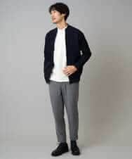 KHCLA13064 a.v.v MEN(アー・ヴェ・ヴェ) 【洗濯機で洗える】ポリエステルリブニットジップアップカーディガン ブラック