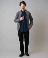 KHCLA13064 a.v.v MEN(アー・ヴェ・ヴェ) 【洗濯機で洗える】ポリエステルリブニットジップアップカーディガン ブラック