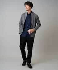 KHCLA13064 a.v.v MEN(アー・ヴェ・ヴェ) 【洗濯機で洗える】ポリエステルリブニットジップアップカーディガン ブラック