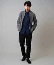 KHCLA13064 a.v.v MEN(アー・ヴェ・ヴェ) 【洗濯機で洗える】ポリエステルリブニットジップアップカーディガン ブラック