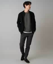 KHCLA13064 a.v.v MEN(アー・ヴェ・ヴェ) 【洗濯機で洗える】ポリエステルリブニットジップアップカーディガン ブラック