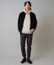 KHCLA13064 a.v.v MEN(アー・ヴェ・ヴェ) 【洗濯機で洗える】ポリエステルリブニットジップアップカーディガン ブラック