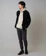 KHCLA13064 a.v.v MEN(アー・ヴェ・ヴェ) 【洗濯機で洗える】ポリエステルリブニットジップアップカーディガン ブラック