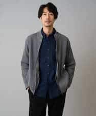 KHCLA13064 a.v.v MEN(アー・ヴェ・ヴェ) 【洗濯機で洗える】ポリエステルリブニットジップアップカーディガン ブラック