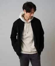 KHCLA13064 a.v.v MEN(アー・ヴェ・ヴェ) 【洗濯機で洗える】ポリエステルリブニットジップアップカーディガン ブラック