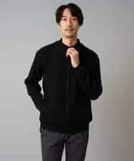 KHCLA13064 a.v.v MEN(アー・ヴェ・ヴェ) 【洗濯機で洗える】ポリエステルリブニットジップアップカーディガン ブラック