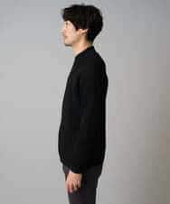 KHCLA13064 a.v.v MEN(アー・ヴェ・ヴェ) 【洗濯機で洗える】ポリエステルリブニットジップアップカーディガン ブラック