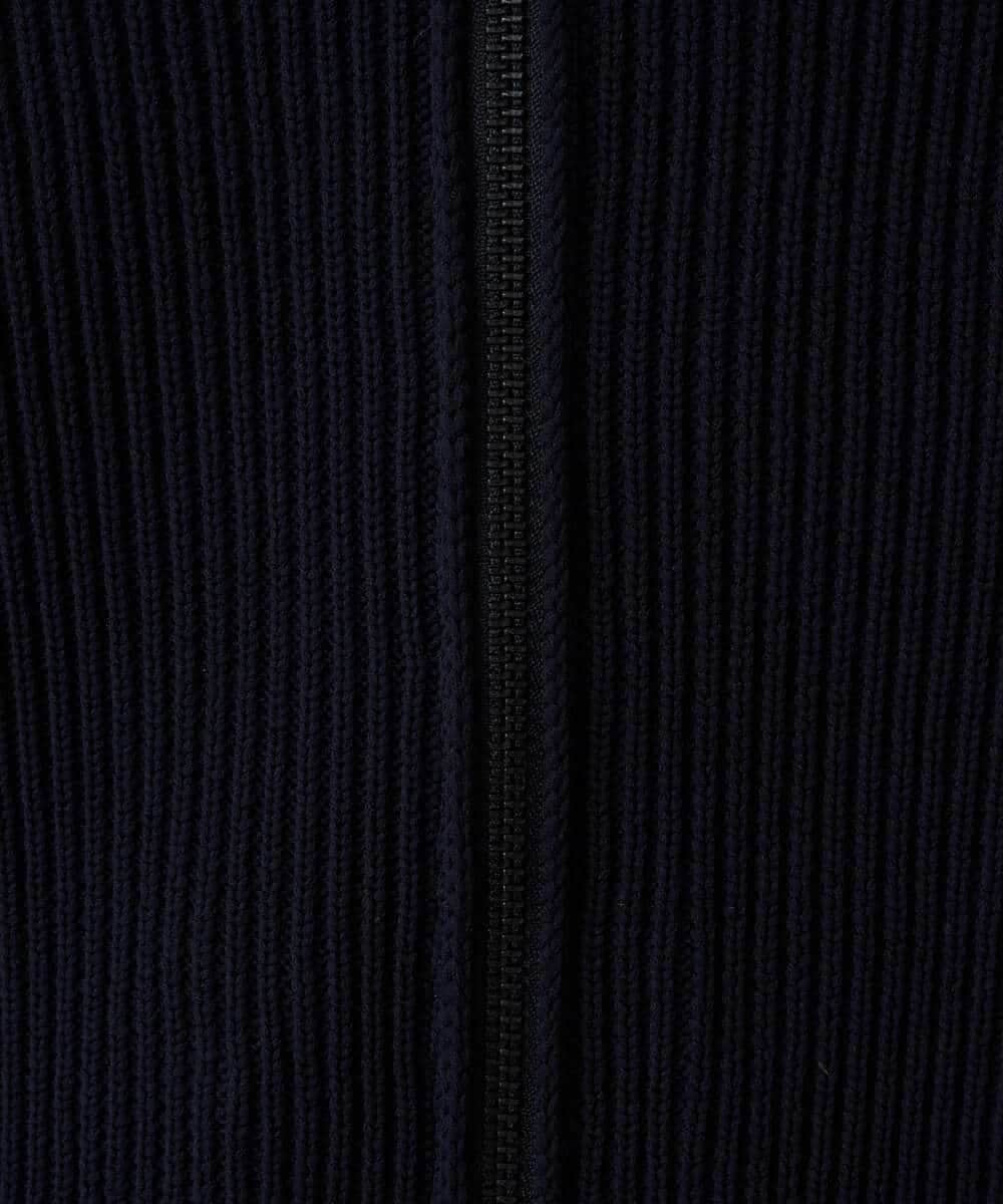 KHCLA13064 a.v.v MEN(アー・ヴェ・ヴェ) 【洗濯機で洗える】ポリエステルリブニットジップアップカーディガン ブラック