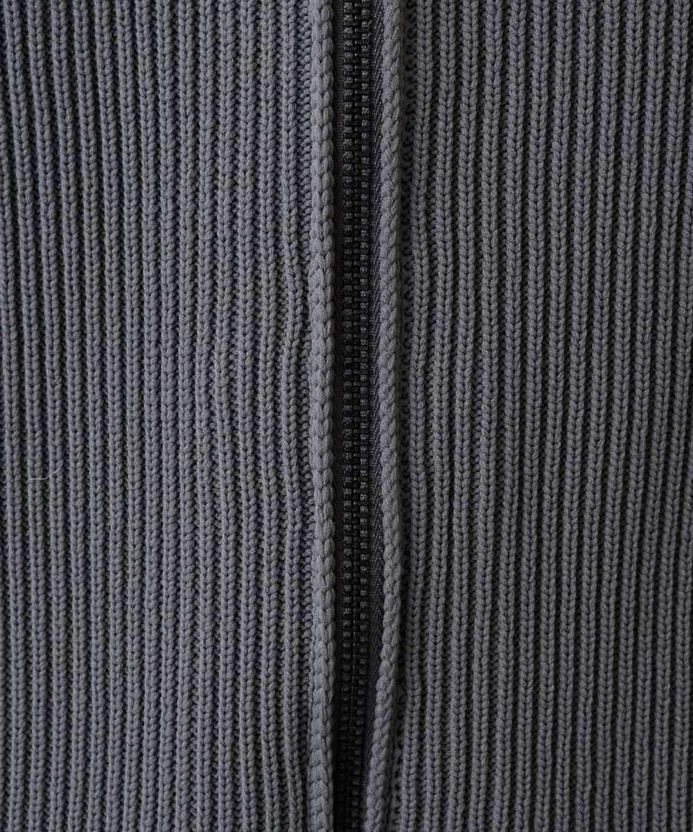 KHCLA13064 a.v.v MEN(アー・ヴェ・ヴェ) 【洗濯機で洗える】ポリエステルリブニットジップアップカーディガン ブラック