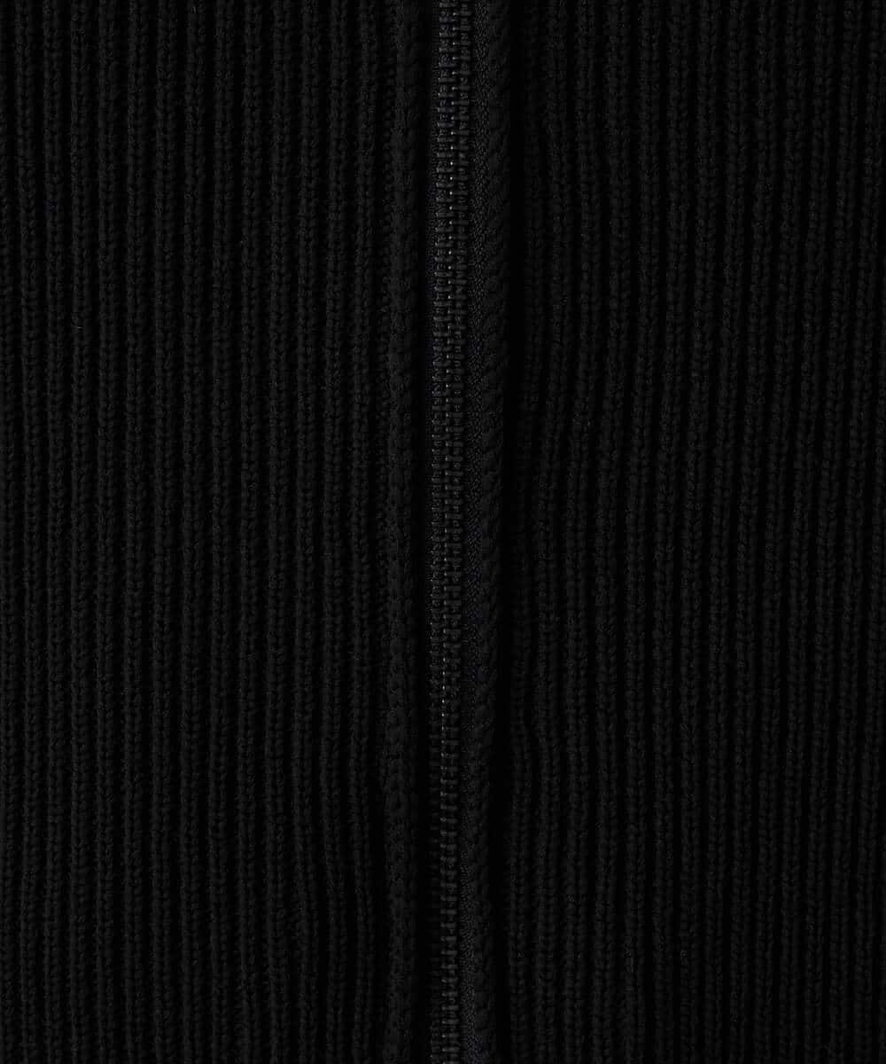KHCLA13064 a.v.v MEN(アー・ヴェ・ヴェ) 【洗濯機で洗える】ポリエステルリブニットジップアップカーディガン ブラック