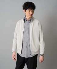 KHCLA14059 a.v.v MEN(アー・ヴェ・ヴェ) 【イージーケア/毛玉になりにくい】アゼダブルフェイススタンドカラーカーディガン【ストレッチ/洗濯機で洗える】 ブラック