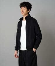 KHCLA14059 a.v.v MEN(アー・ヴェ・ヴェ) 【イージーケア/毛玉になりにくい】アゼダブルフェイススタンドカラーカーディガン【ストレッチ/洗濯機で洗える】 ブラック