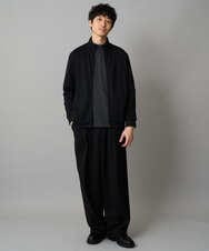 KHCLA14059 a.v.v MEN(アー・ヴェ・ヴェ) 【イージーケア/毛玉になりにくい】アゼダブルフェイススタンドカラーカーディガン【ストレッチ/洗濯機で洗える】 ブラック