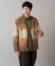 KHCLA25089 a.v.v MEN(アー・ヴェ・ヴェ) ボカシ柄起毛シャギーワイドカーディガン ブラウン系