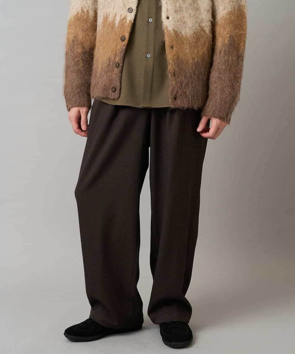 KHCLA25089 a.v.v MEN(アー・ヴェ・ヴェ) ボカシ柄起毛シャギーワイドカーディガン ダークグレー系