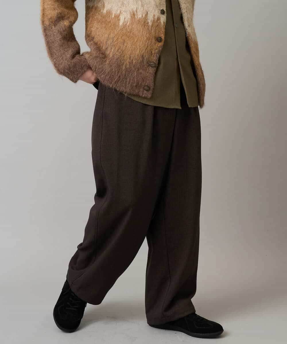KHCLA25089 a.v.v MEN(アー・ヴェ・ヴェ) ボカシ柄起毛シャギーワイドカーディガン ダークグレー系
