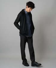 KHCLA47069 a.v.v MEN(アー・ヴェ・ヴェ) 【イージーケア/毛玉になりにくい】ツイルエンボスフェイクスエードジップパーカー【洗濯機で洗える】 ブラック