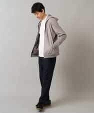 KHCLA47069 a.v.v MEN(アー・ヴェ・ヴェ) 【イージーケア/毛玉になりにくい】ツイルエンボスフェイクスエードジップパーカー【洗濯機で洗える】 ブラック