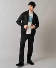 KHCLA47069 a.v.v MEN(アー・ヴェ・ヴェ) 【イージーケア/毛玉になりにくい】ツイルエンボスフェイクスエードジップパーカー【洗濯機で洗える】 ブラック