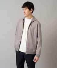 KHCLA47069 a.v.v MEN(アー・ヴェ・ヴェ) 【イージーケア/毛玉になりにくい】ツイルエンボスフェイクスエードジップパーカー【洗濯機で洗える】 ブラック