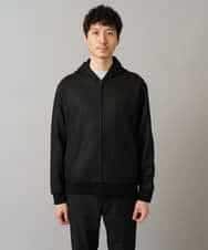 KHCLA47069 a.v.v MEN(アー・ヴェ・ヴェ) 【イージーケア/毛玉になりにくい】ツイルエンボスフェイクスエードジップパーカー【洗濯機で洗える】 ブラック