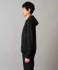 KHCLA47069 a.v.v MEN(アー・ヴェ・ヴェ) 【イージーケア/毛玉になりにくい】ツイルエンボスフェイクスエードジップパーカー【洗濯機で洗える】 ブラック