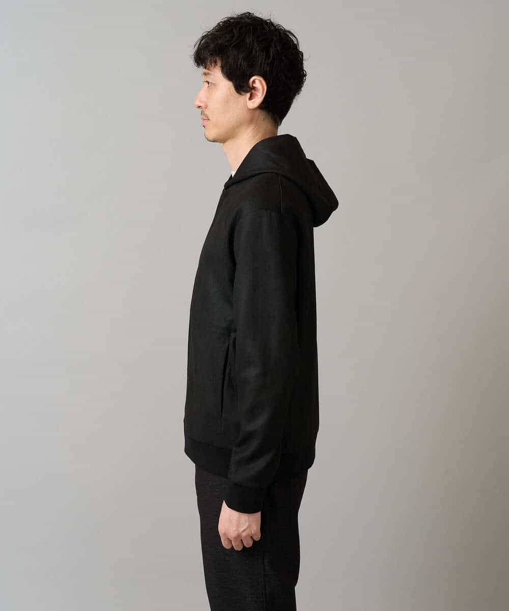 KHCLA47069 a.v.v MEN(アー・ヴェ・ヴェ) 【イージーケア/毛玉になりにくい】ツイルエンボスフェイクスエードジップパーカー【洗濯機で洗える】 ブラック