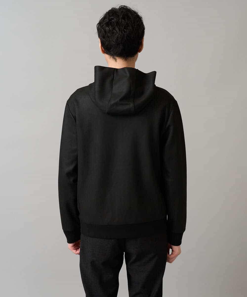 KHCLA47069 a.v.v MEN(アー・ヴェ・ヴェ) 【イージーケア/毛玉になりにくい】ツイルエンボスフェイクスエードジップパーカー【洗濯機で洗える】 ブラック