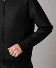 KHCLA47069 a.v.v MEN(アー・ヴェ・ヴェ) 【イージーケア/毛玉になりにくい】ツイルエンボスフェイクスエードジップパーカー【洗濯機で洗える】 ブラック