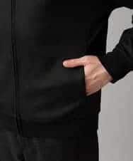 KHCLA47069 a.v.v MEN(アー・ヴェ・ヴェ) 【イージーケア/毛玉になりにくい】ツイルエンボスフェイクスエードジップパーカー【洗濯機で洗える】 ブラック