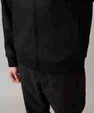 KHCLA47069 a.v.v MEN(アー・ヴェ・ヴェ) 【イージーケア/毛玉になりにくい】ツイルエンボスフェイクスエードジップパーカー【洗濯機で洗える】 ブラック