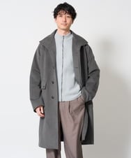 KHCLD13069 a.v.v MEN(アー・ヴェ・ヴェ) 【洗濯機で洗える】ポリエステルリブニットジップアップカーデ ライトグレー