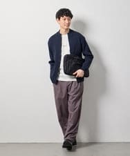 KHCLD13069 a.v.v MEN(アー・ヴェ・ヴェ) 【洗濯機で洗える】ポリエステルリブニットジップアップカーデ ライトグレー