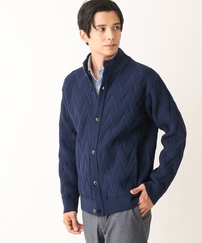 KHCLS14069 a.v.v MEN スタンドカラーニットカーディガン
